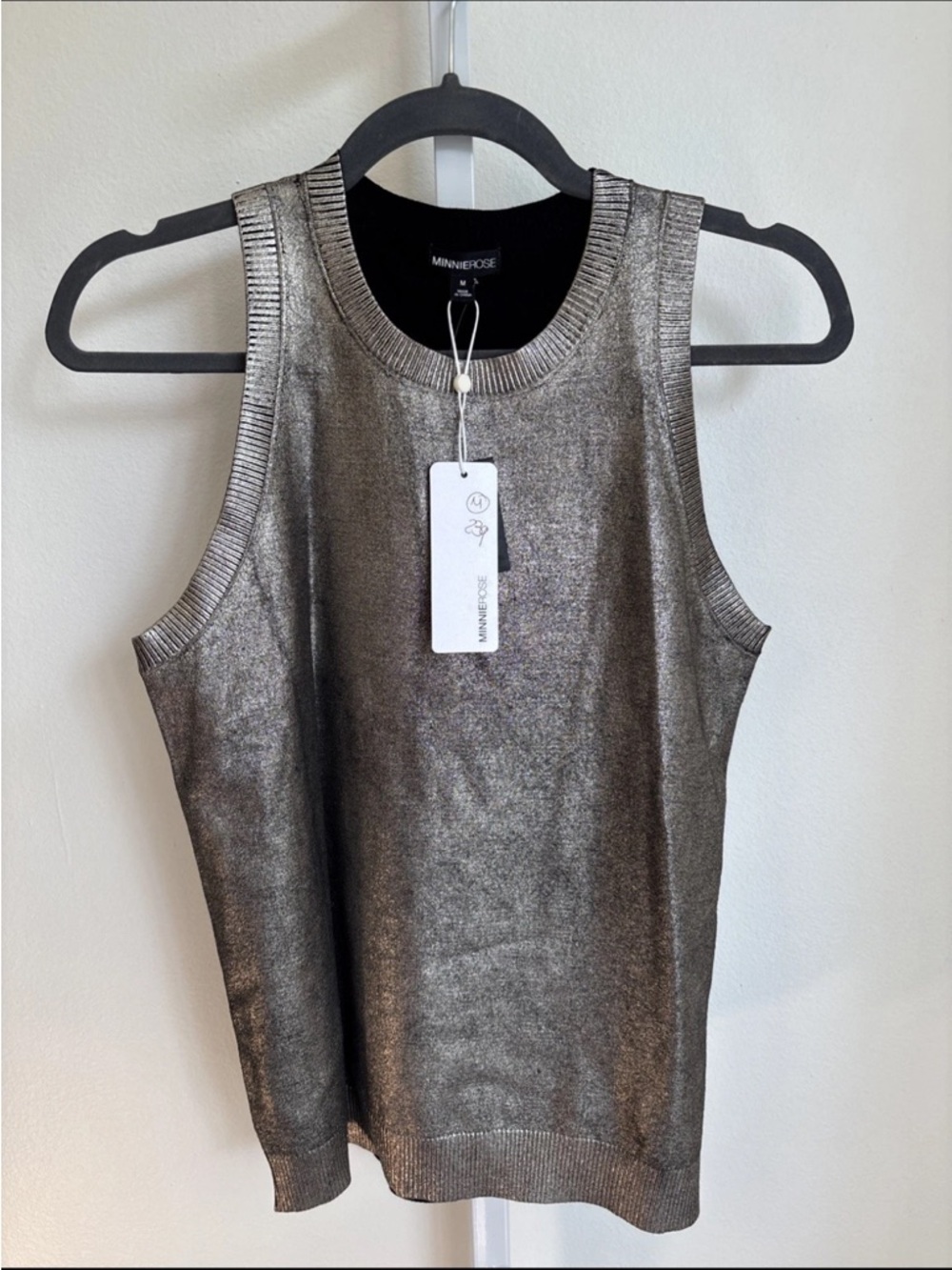 Minnie Rose Viscose Metallic Print Tank NEW WITH TAGS SIZE MEDIUM